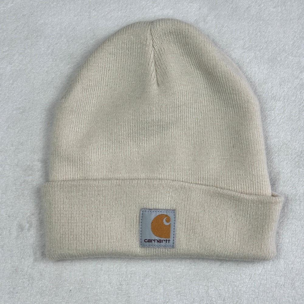 Carhartt Kids Youth Watch‎ Hat Beanie Cream Off-White Rib Knit AH8994 One Size